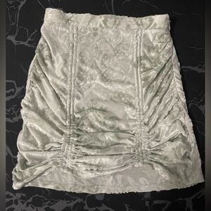 Urban Outfitters Velvet Burnout Ruched Mini Skirt